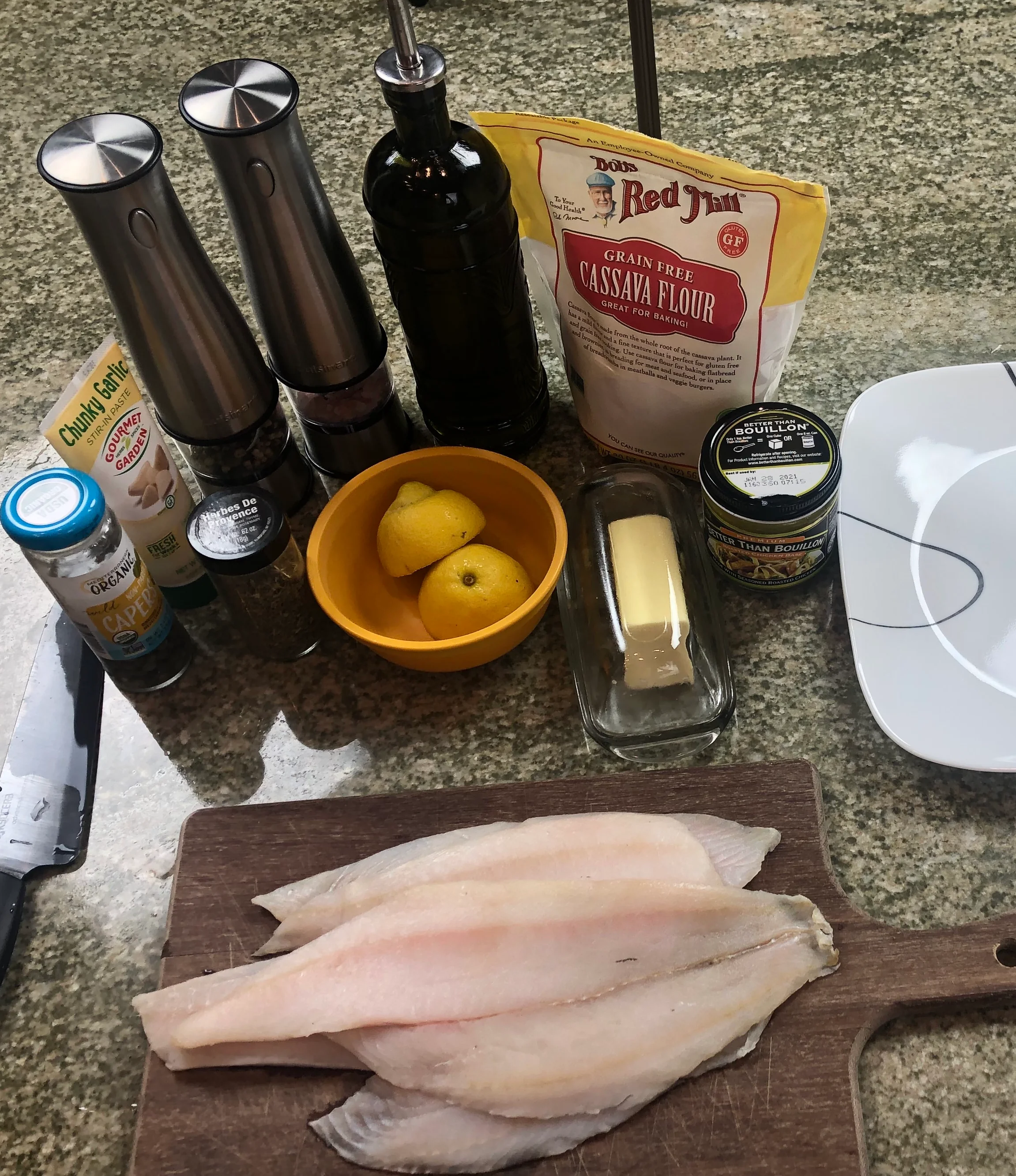 Sole Piccata Mise en place